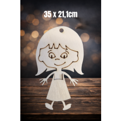 Dziewczynka 35cm, zarys, z otworem, sklejka 3mm